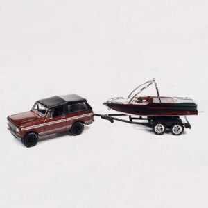 Johnny Lightning 1979 International Scout with Boat and Trailer (Red)