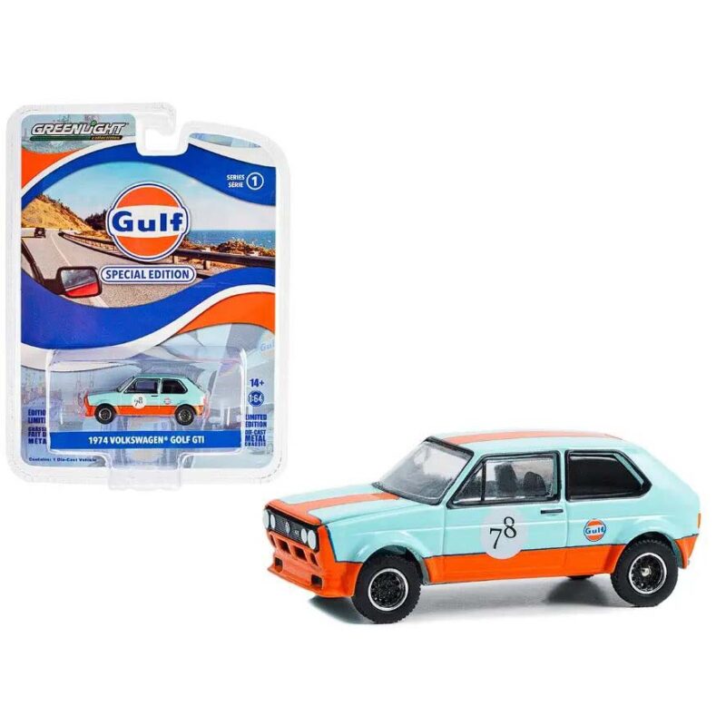 Set Di 6 Modellini Greenlight Gulf Edizione Speciale, Scala 1:64, Multicolor - Ford, Shelby, Dodge E Altri