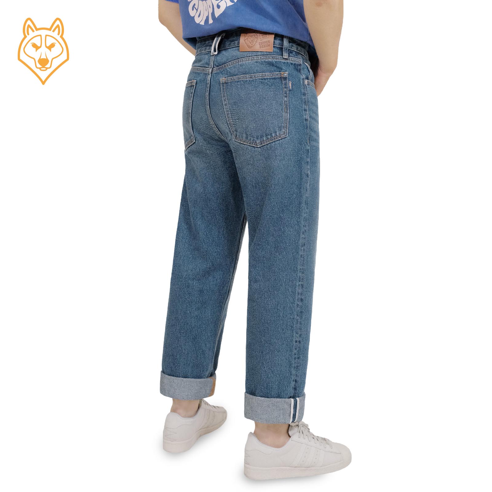 quần jean 14.5oz Light Blue Wash Selvedge Denim / Straight Pants