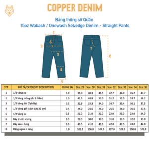 15oz WABASH / ONEWASH SELVEDGE DENIM - STRAIGHT PANTS