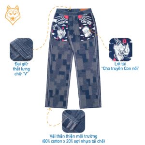 Quần Jean Copper Denim 11oz SASHIKO Wash Denim / Relax Pants