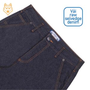 14.5oz Dark Blue Raw Selvedge Denim / Relax Cargo Pants