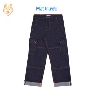 14.5oz Dark Blue Raw Selvedge Denim / Relax Cargo Pants