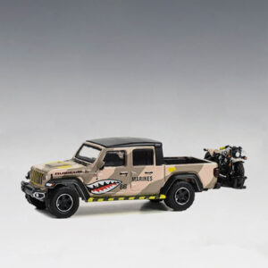 Greenlight - 2020 Jeep Gladiator Rubicon With Indian Motorcycle - Marine Livery