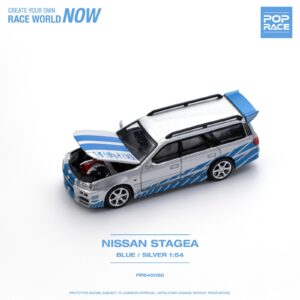 Pop Race 1:64 Nissan STAGEA BLUE:SILVER