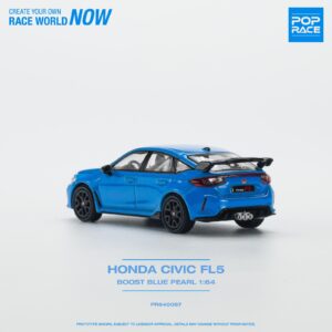 PopRace 1:64 HONDA CIVIC FL5 BOOST BLUE PEARL PR64-67