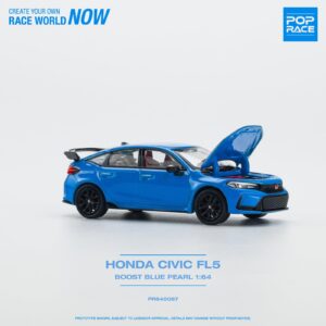 PopRace 1:64 HONDA CIVIC FL5 BOOST BLUE PEARL PR64-67