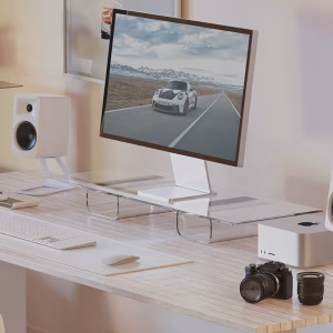Kanto ORA4 Trắng trên bàn làm việc Mac