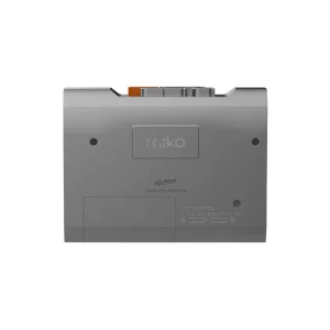 Gadhouse MIKO Mint nhìn nghiêng, thân bạc và mặt xanh mint trong suốt, điều khiển trên cùng và cổng USB-C