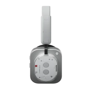 Nothing Headphone (1) phiên bản xám nhìn nghiêng, khung kim loại và vỏ tai trong suốt