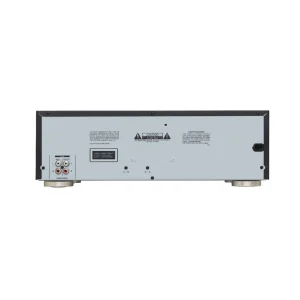Mặt sau TEAC AD-850-SE: cổng LINE IN/OUT RCA, nắp kim loại xám, cảnh báo laser Class 1 và công tắc nguồn