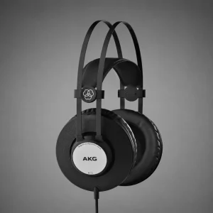 Tai nghe AKG K72 màu đen trên nền xám, chụp tai over-ear và headband tự điều chỉnh