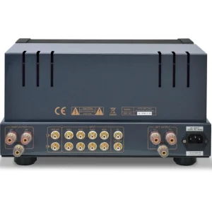 Mặt sau PrimaLuna EVO 200 Integrated với cổng loa 4 8 ohm RCA AUX và công suất 230V