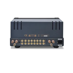 Mặt sau PrimaLuna EVO 300 Integrated với cổng loa 4 8 ohm RCA AUX SUB OUT và công suất 230V