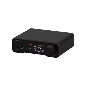 Topping DX1 II màu bạc với màn hiển thị USB GAIN EQ1 và núm volume kim loại