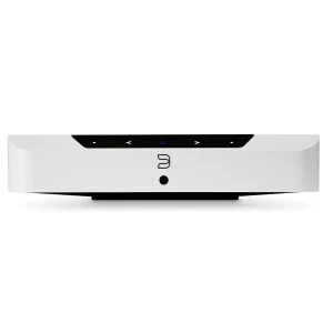 Mặt trước Bluesound POWERNODE EDGE White trên nền trắng