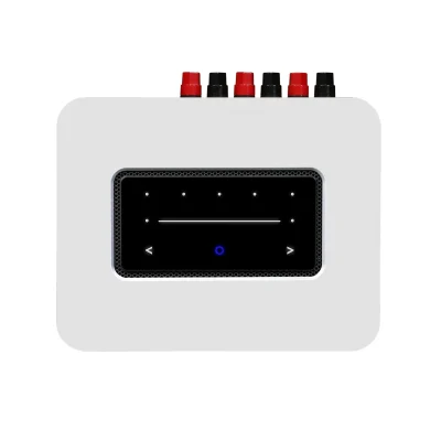 Bluesound POWERNODE White nhìn từ trên mặt cảm ứng