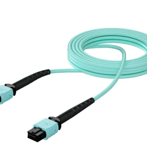 Cuộn cáp quang Bridgee HDMI 2.1 MPO màu xanh teal với hai đầu kết nối MPO