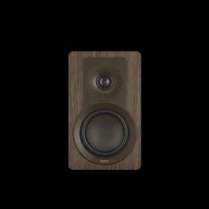 Mặt trước loa DALI KUPID Dark Walnut vỏ gỗ óc chó và củ loa sợi gỗ