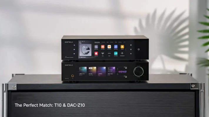 Stack Eversolo T10 Streaming Transport trên DAC-Z10, ghép transport và DAC trong hệ hi-fi