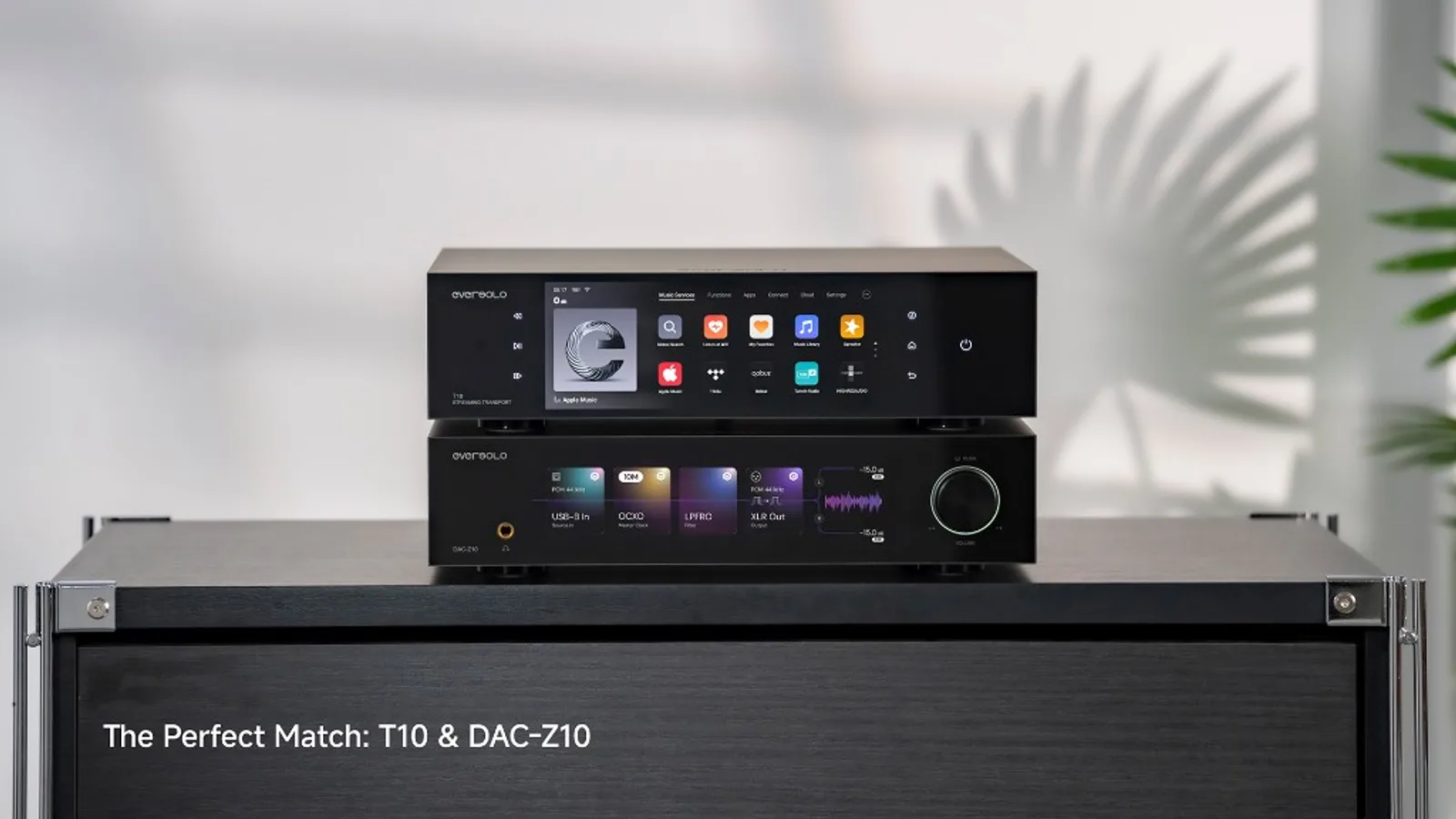 Stack Eversolo T10 Streaming Transport trên DAC-Z10, ghép transport và DAC trong hệ hi-fi