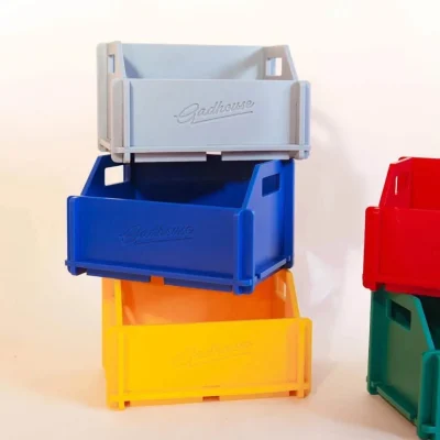 Chồng hộp đựng đĩa than Gadhouse Cr(e)ate Storage nhiều màu xanh xám vàng đỏ