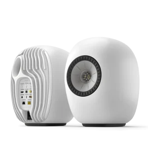 KEF LS LUXE Mineral White cặp loa wireless nhìn 3 góc