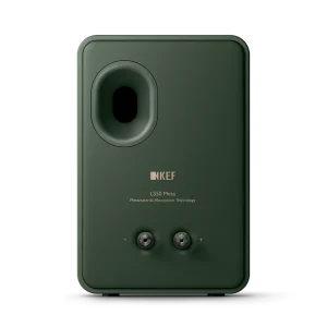 Mặt sau KEF LS50 Meta Moss Green với terminal và port