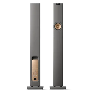 Cặp loa KEF LS60 Wireless Carbon Black nhìn trước và mặt sau kết nối