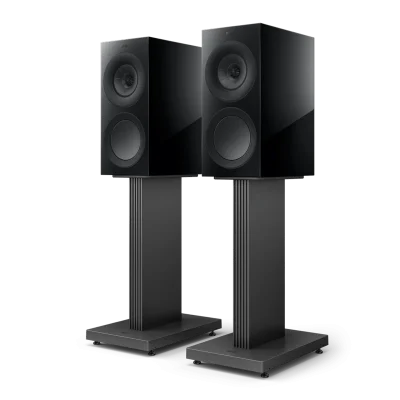 KEF R3 Meta Black Gloss có lưới microfibre