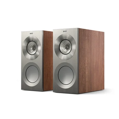 Loa bookshelf KEF Reference 1 Meta Satin Walnut/Silver góc nghiêng