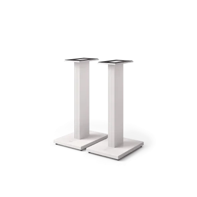 Chân loa KEF SQ1 Floor Stand màu Mineral White góc nghiêng trên nền trắng