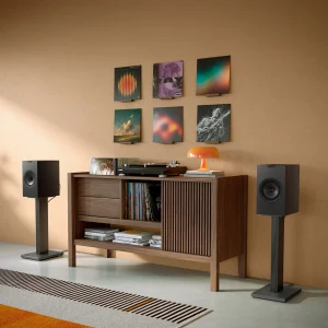 Chân loa KEF SQ1 Slate Grey góc nhìn trái với loa KEF