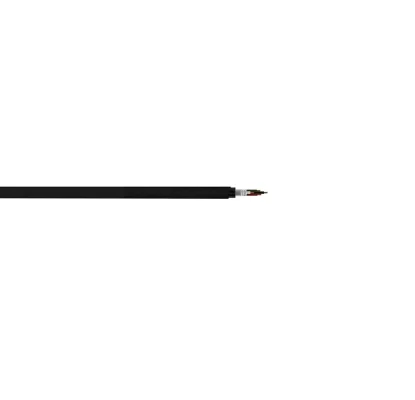 Cấu trúc cắt lớp cáp NorStone Arran USB: vỏ bện đen, lưới chắn bạc và lõi dây xanh trắng đỏ