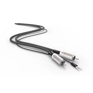 Cáp NorStone Jura RCA 100 bện đen trắng, jack trắng kèm dây ground đầu spade
