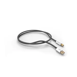 Cáp NorStone Jura USB Type-A sang Type-B, vỏ bện đen trắng, jack trắng mạ vàng