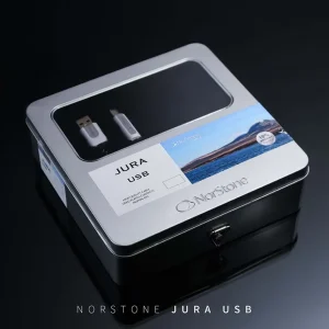 Hộp nhôm NorStone Jura USB với cửa sổ trong, badge 10% Argent Silver và logo NorStone