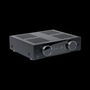 Góc cao Onkyo Muse Y-40 đen, nguồn Phono volume 39 và lưới tản nhiệt