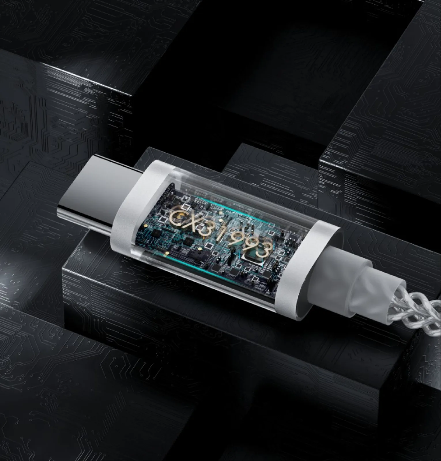 Questyle Qlink-C với cửa sổ trong suốt lộ mạch và chip DAC CX31993