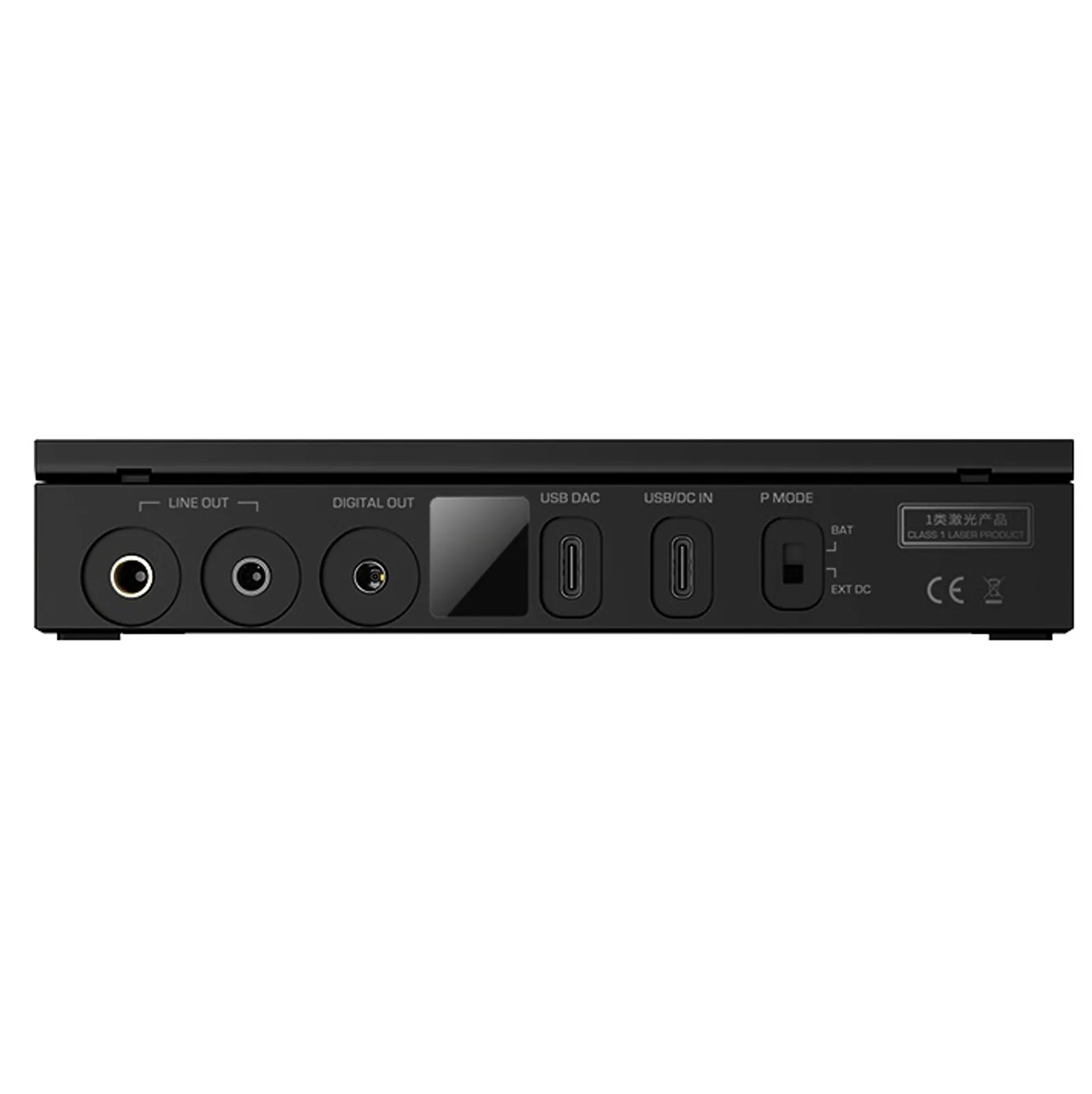 Mặt sau Shanling EC Zero T với line-out, digital out, USB DAC, USB DC in và công tắc BAT EXT DC