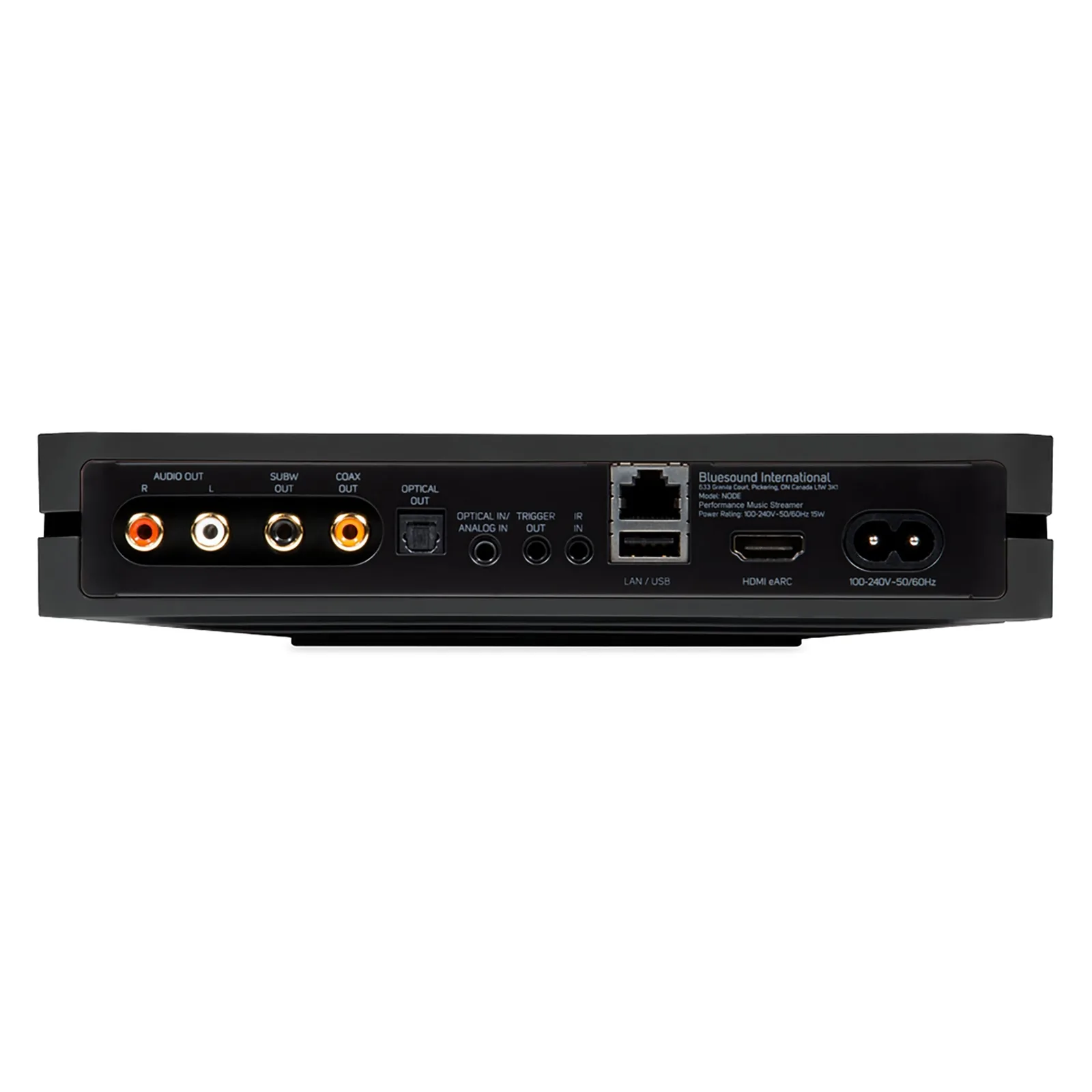 Bluesound NODE Black cổng kết nối mặt sau