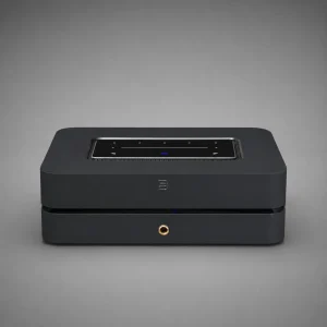 Bluesound POWERNODE trong setup loa cột phòng khách living room