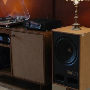 Vestlyd V12C trên chân nhôm Onkyo Muse Y-40 TEAC TN-4D-SE trên tủ M Cabinet