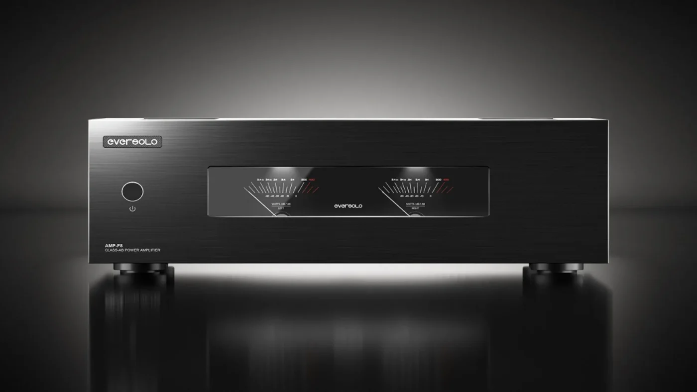 Eversolo AMP-F8 power amp Class AB mặt trước VU meter