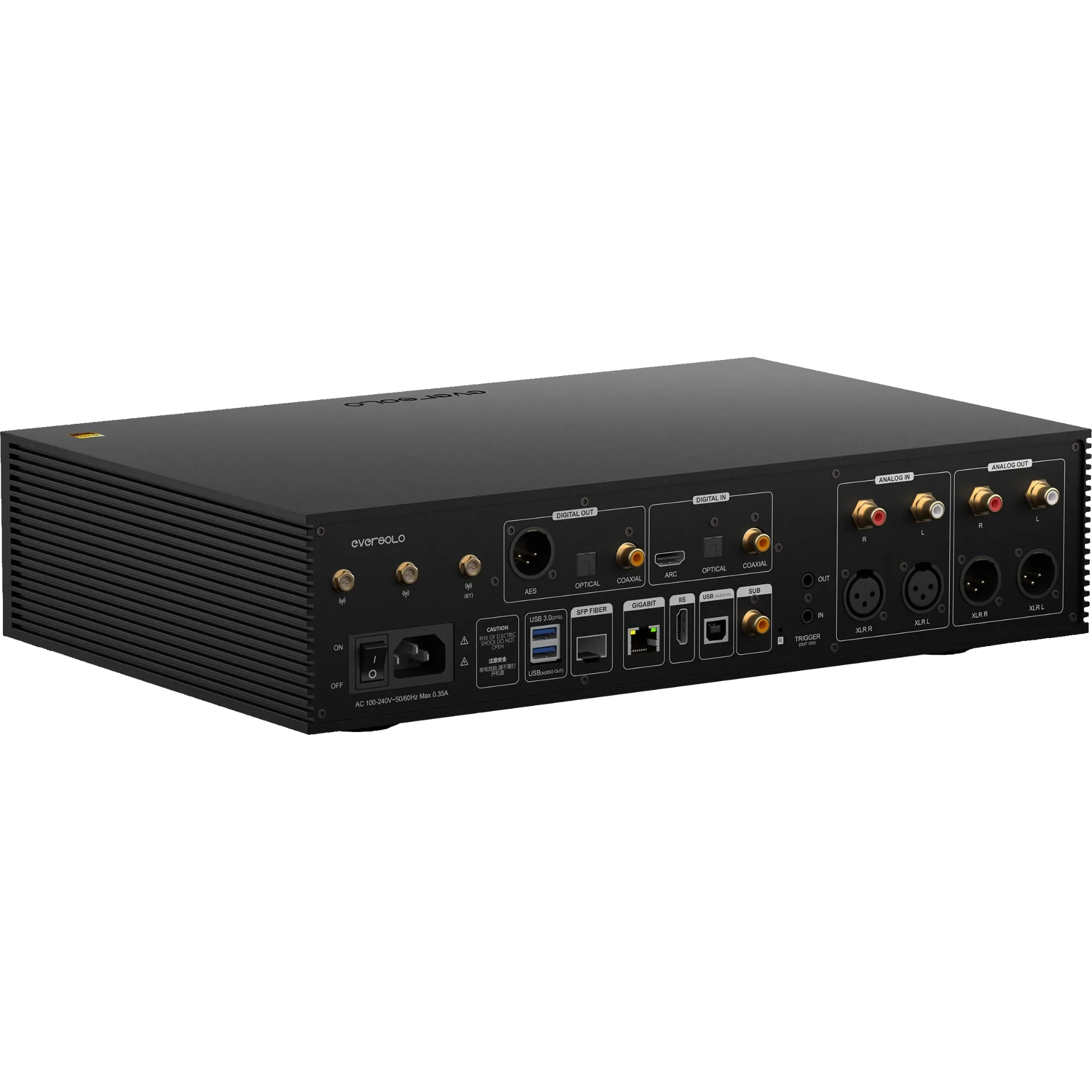 Eversolo DMP-A8 Gen 2 mặt sau cổng XLR RCA SFP HDMI