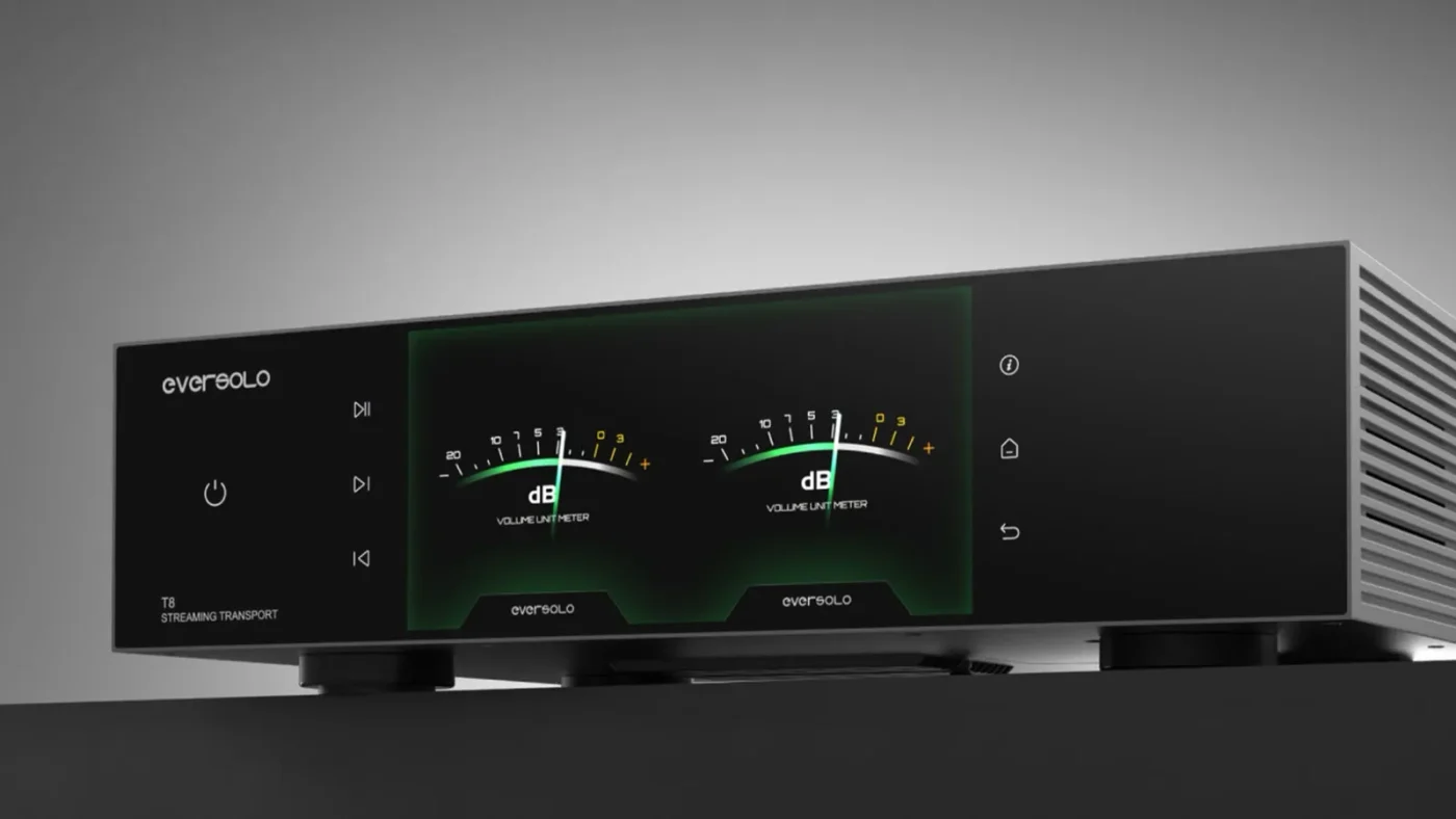 Eversolo T8 màn hình VU meter kiểu kim stereo firmware 1.5.90