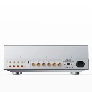 Mặt sau FiiO EA13 màu bạc với đầu vào RCA và cổng loa chuyên dụng