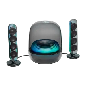 Harman Kardon SoundSticks 5 Black: hệ 2.1 vòm trong suốt và subwoofer, đèn Aurora
