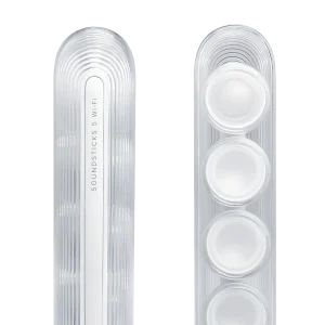 Cận driver loa vệ tinh SoundSticks 5 Wi-Fi: mid 40 mm và tweeter silk 25 mm