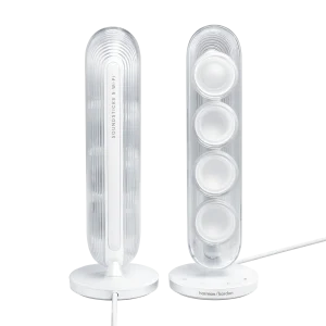Harman Kardon SoundSticks 5 Wi-Fi White nhìn trước và sau